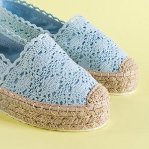 Blaue durchbrochene Espadrilles für Damen auf der Abraf-Plattform - Schuhe