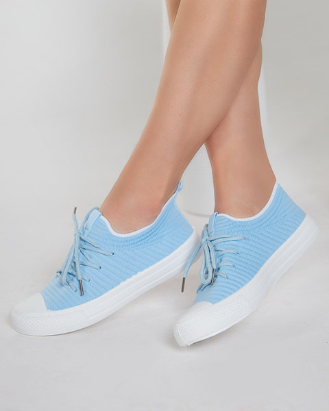 Blaue gerippte Damen-Sneaker Manfer- Footwear