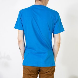 Blaues Baumwoll-T-Shirt für Herren mit der Aufschrift - Kleidung