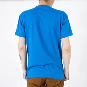 Blaues Herren-T-Shirt mit Aufschriften - Kleidung