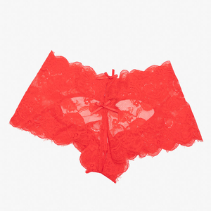Boxershorts aus roter Spitze für Damen PLUS SIZE - Unterwäsche