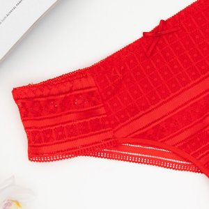 Brasilianisches Höschen aus roter Spitze - Unterwäsche