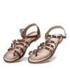 Braune Sandalen mit goldenen Nieten Sokoto - Footwear