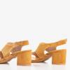 Braune durchbrochene Sandalen auf dem Azuur-Pfosten - Schuhe