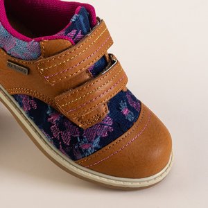 Braune und dunkelblaue Mädchenschuhe Florisa - Schuhe