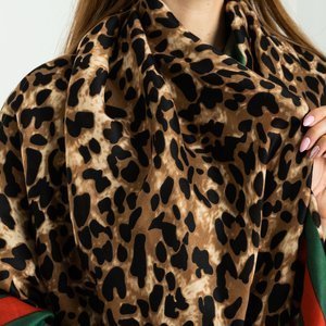 Brauner Damenschal mit Leopardenmuster - Accessoires