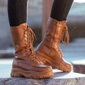 Brown Futura High-Top-Damen-Arbeitskleidung mit Schnürung - Schuhe
