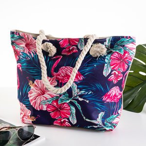 Bunte Strandtasche mit Flamingos - Handtaschen