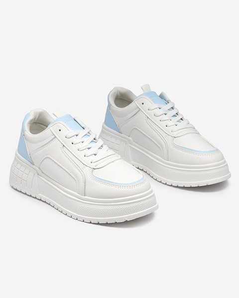 Cerecha Damen-Sneaker aus blau-weißem Kunstleder - Schuhe