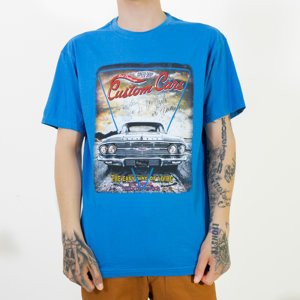 Cobalt Cotton Men's Car Printed T-Shirt - Kleidung