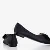 Damen-Ballerinas aus schwarzem Brokat mit Claris-Schleife - Schuhe