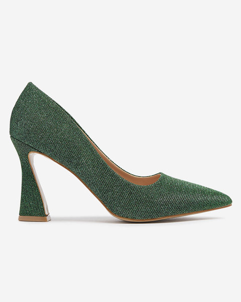 Damen Brokat-Pumps in grüner Farbe Bluskita - Schuhe