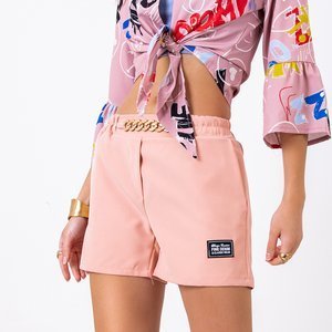 Damen Pink Shorts mit Chain Chain - Kleidung