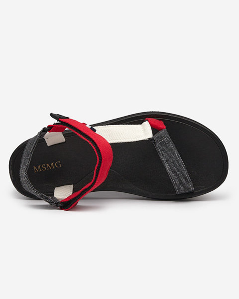 Damen-Sandalen aus Stoff in rot Ojo- Footwear
