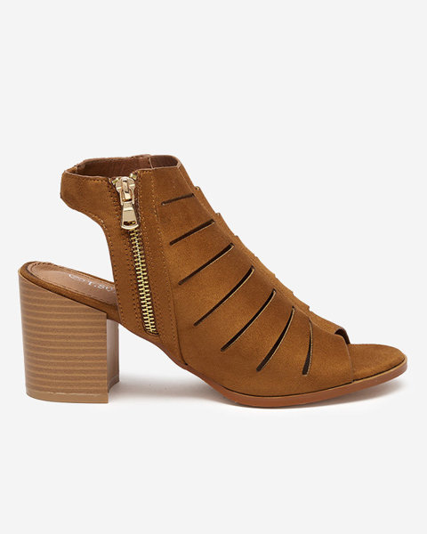 Damen-Sandalen mit braunen Ausschnitten Athief - Footwear