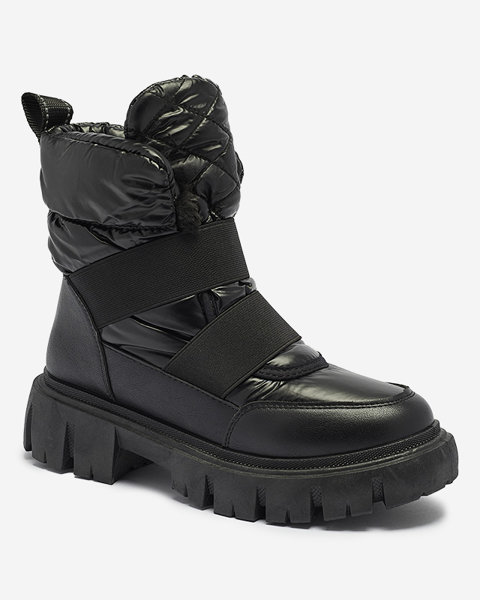 Damen-Schneestiefel mit flacher Sohle in schwarz Ferory- Footwear