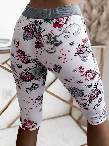 Damen-Shorts in 3/4-Länge in Rosa und Weiß in PLUS SIZE - Bekleidung