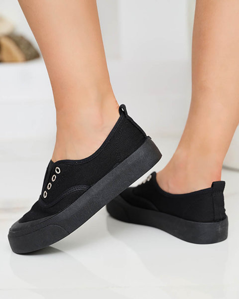 Damen-Sneaker mit dickerer Sohle in schwarz Askol- Footwear