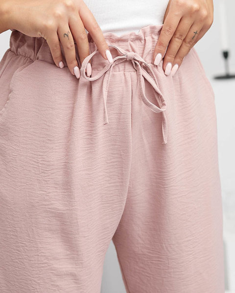 Damen-Stoffhose in Pink PLUS SIZE - Bekleidung