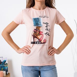 Damen T-Shirt aus Puderbaumwolle - Kleidung