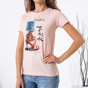 Damen T-Shirt aus Puderbaumwolle - Kleidung