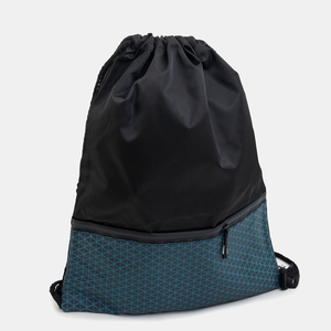 Damen-Taschenrucksack schwarz mit reflektierendem dunkelgrünem Print - Accessoires