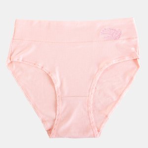 Damen rosa gerippter Slip PLUS SIZE - Unterwäsche