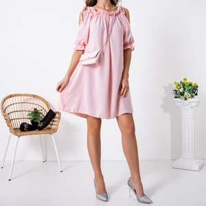 Damen rosa kurzes Kleid - Kleidung