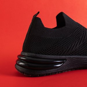 Damen schwarz gestreifte gewebte Turnschuhe Laria - Schuhe