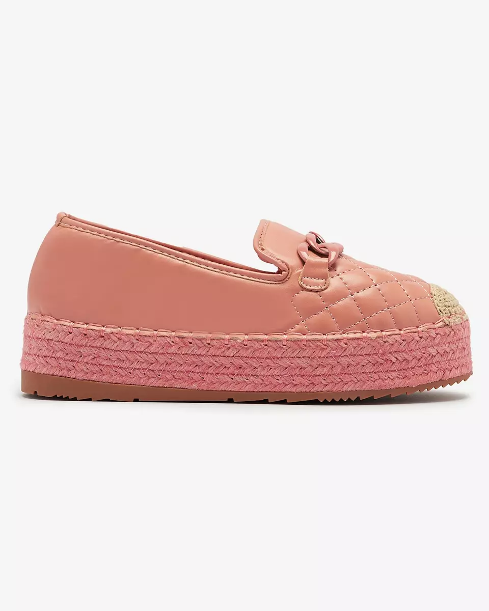 Damen verschönerte Plateau-Espadrilles in rosa Keliga - Schuhe