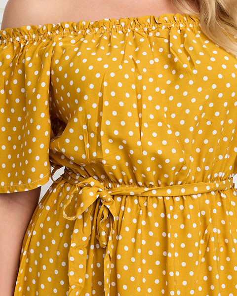 Damenkleid mit gelben Tupfen - Kleidung