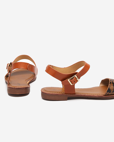 Damensandale mit Camel-Prägung Xetera - Schuhe