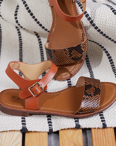 Damensandale mit Camel-Prägung Xetera - Schuhe