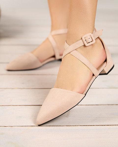 Damenschuhe mit flachem Absatz, beige Qiumi - Schuhe