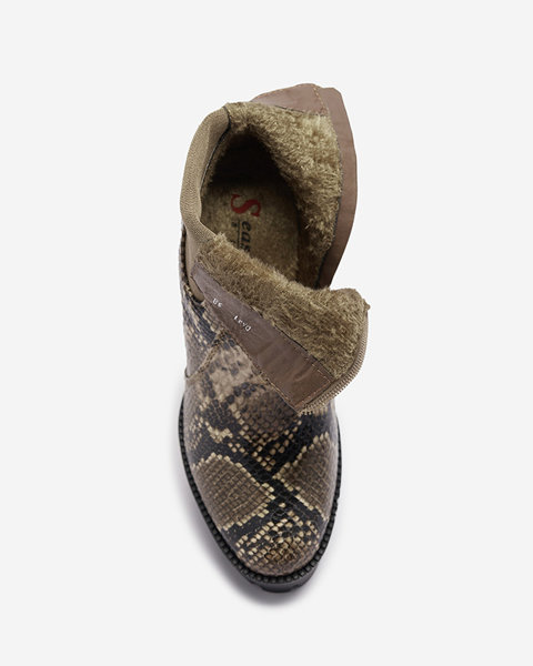 Damenstiefel aus Schlangenleder auf dem Maaia-Pfosten - Schuhe