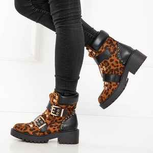 Damentaschen mit Leopardenmuster und Schnallen Masmin - Schuhe