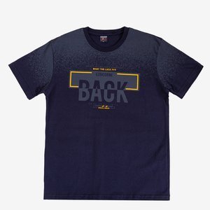 Dunkelblaues Baumwoll-T-Shirt für Herren - Kleidung