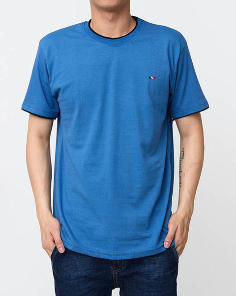 Dunkelblaues Baumwoll-T-Shirt für Herren - Kleidung