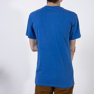 Dunkelblaues Baumwoll-T-Shirt für Herren mit Aufdruck - Kleidung