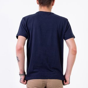 Dunkelblaues Baumwoll-T-Shirt für Männer - Kleidung