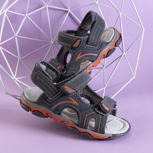 Dunkelgraue Abbu-Klettsandalen für Jungen - Schuhe