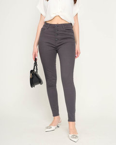 Dunkelgraue Skinny-Jeans für Damen - Kleidung