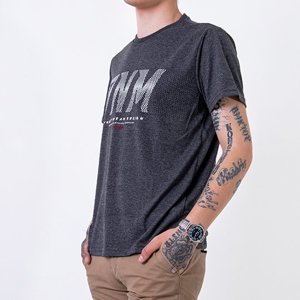 Dunkelgraues Baumwoll-T-Shirt für Männer - Kleidung