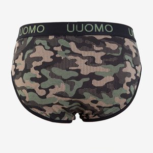 Dunkelgrüne Camo Slips für Männer - Unterwäsche