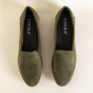 Dunkelgrüne Damenhalbschuhe mit Iliana-Jets - Schuhe