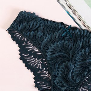 Dunkelgrüne Spitzen-Slips für Damen - Unterwäsche