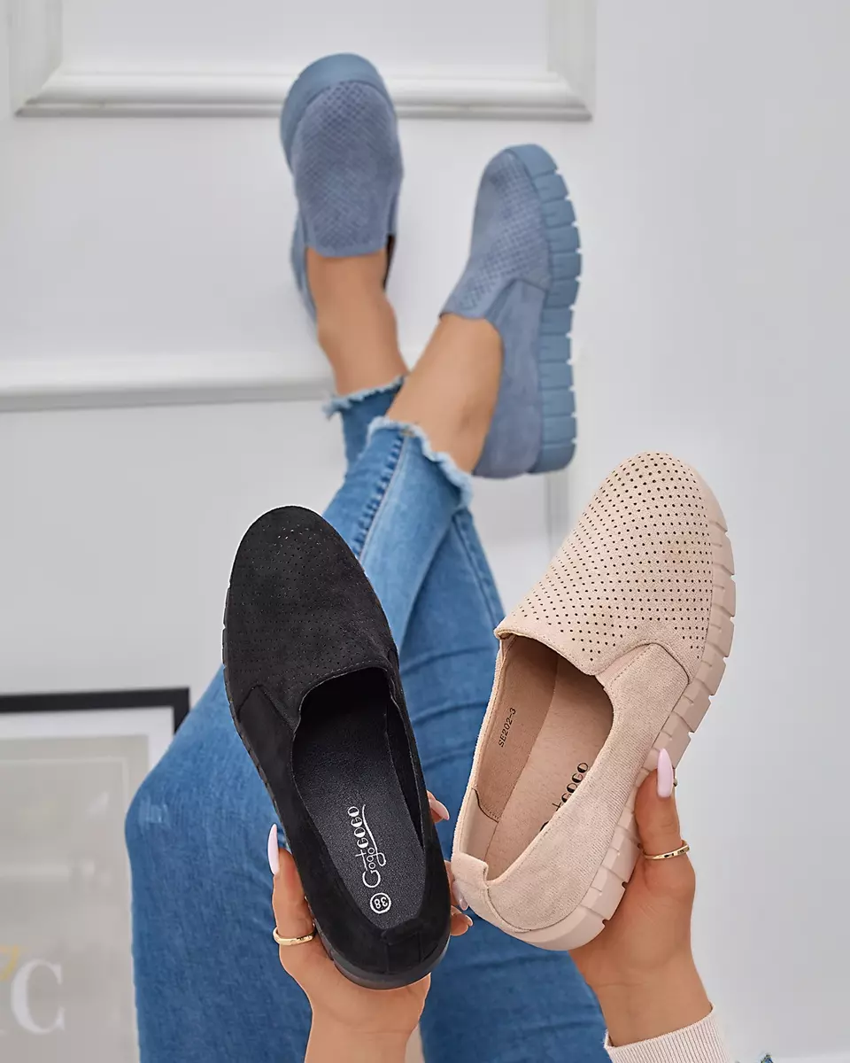 Durchbrochene blaue Damen-Slipper von Cegeti - Footwear