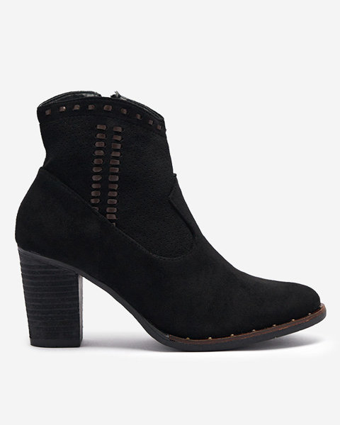 Eco Suede Schwarz Damenstiefel auf hohem Pfosten Allima - Schuhe