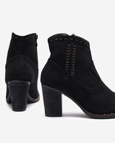 Eco Suede Schwarz Damenstiefel auf hohem Pfosten Allima - Schuhe