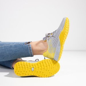 Fonto graue und gelbe Damen-Sportschuhe - Schuhe